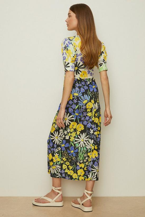 Oasis Slinky Jersey Floral Ruched Front Midi Dress 3