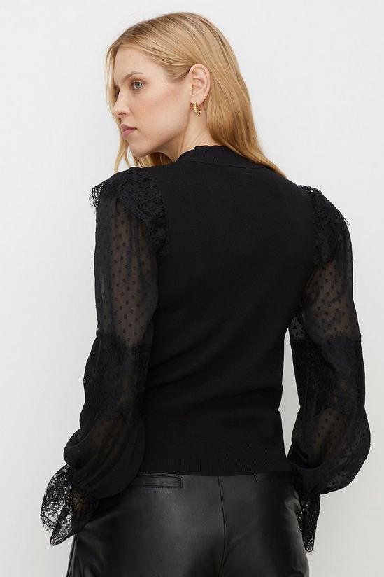 Oasis Lace Detail Woven Mix Jumper 3
