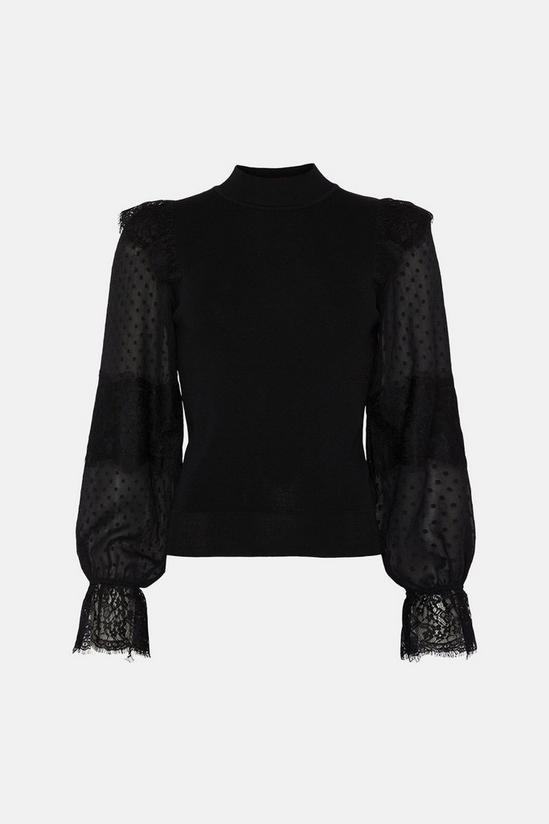 Oasis Lace Detail Woven Mix Jumper 4