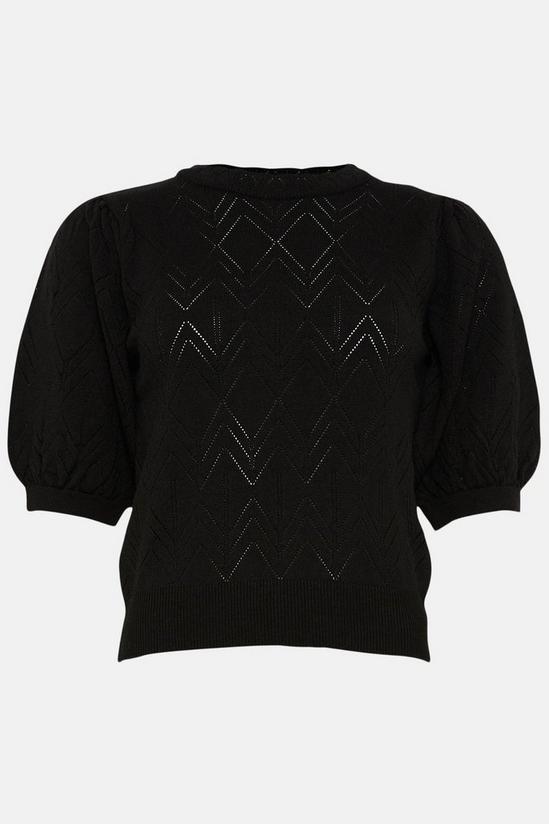 Oasis Zig Zag Pointelle Short Sleeve Knitted Jumper 4