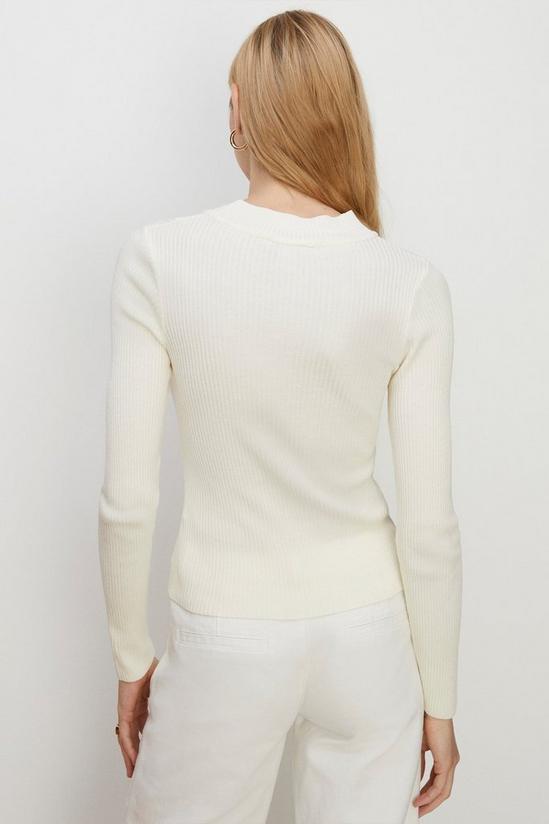 Oasis Keyhole Cut Out Ribbed Knit Top 3