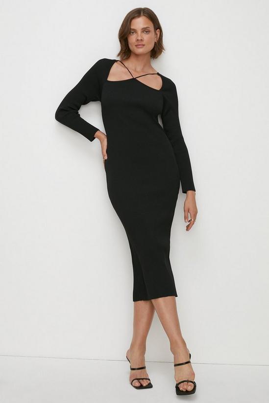 Oasis Premium Strappy Cut Out Knitted Midi Dress 1