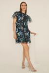Oasis Sequin Embroidered Floral Mesh Shift Dress thumbnail 1