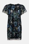 Oasis Sequin Embroidered Floral Mesh Shift Dress thumbnail 4