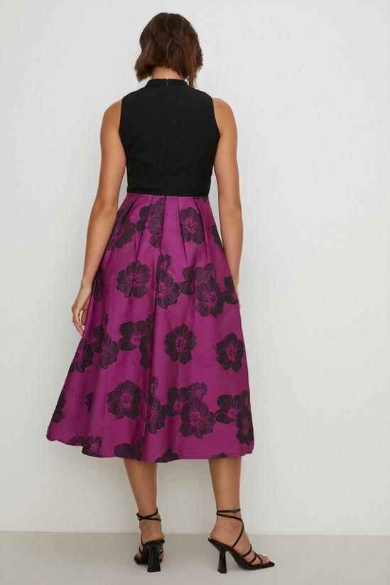 Oasis High Neck Jacquard Skirt Midi Dress 3