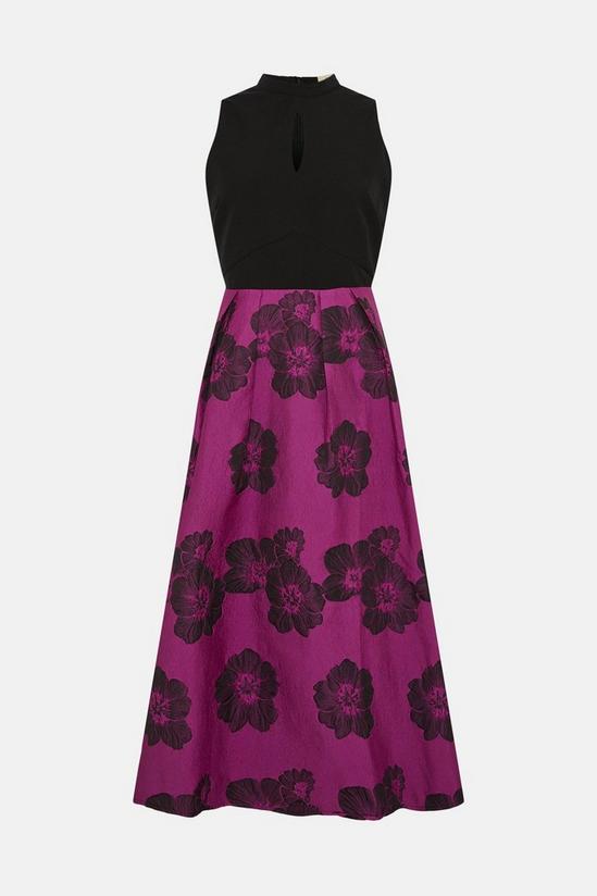 Oasis High Neck Jacquard Skirt Midi Dress 4