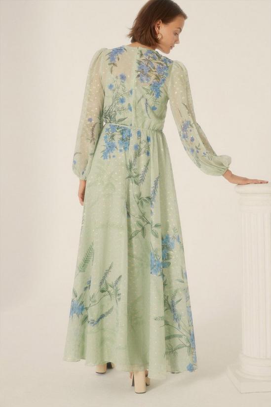 Oasis Petite Metallic Floral Placement Maxi Dress 3