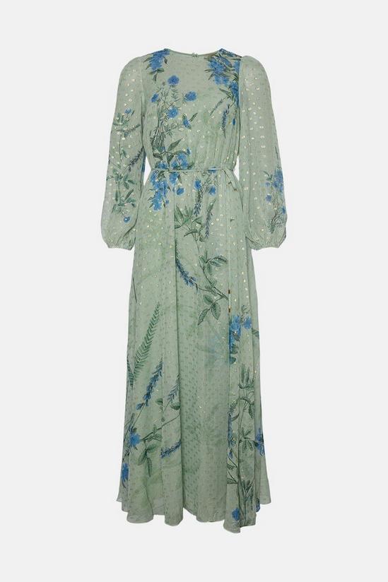 Oasis Petite Metallic Floral Placement Maxi Dress 4