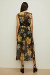 Oasis Floral Jacquard Plisse Tie Waist Midi Dress thumbnail 3