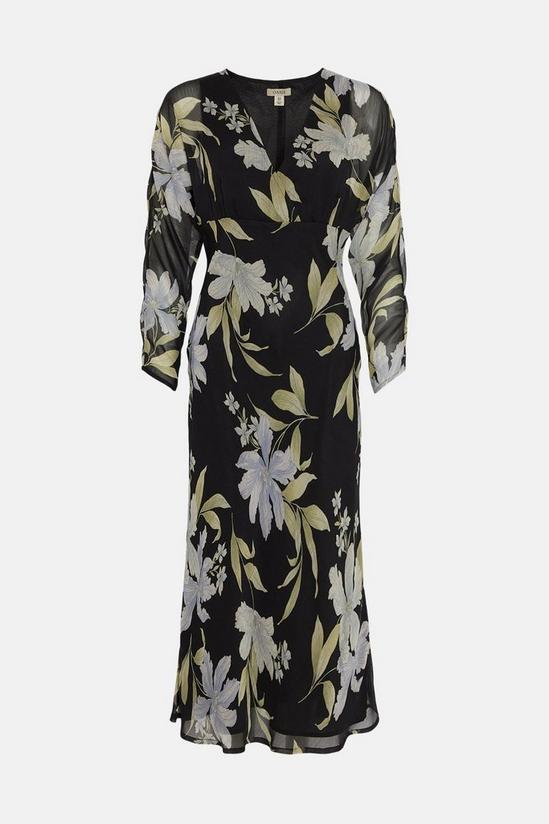 Oasis Crinkle Soft Floral Printed Midi Dress 4