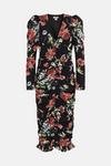 Oasis Floral All Over Ruched Midi Dress thumbnail 4