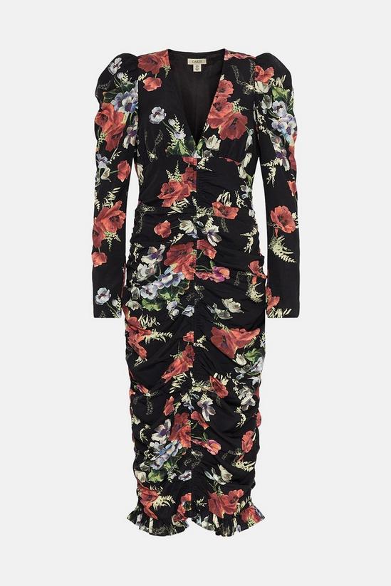 Oasis Floral All Over Ruched Midi Dress 4