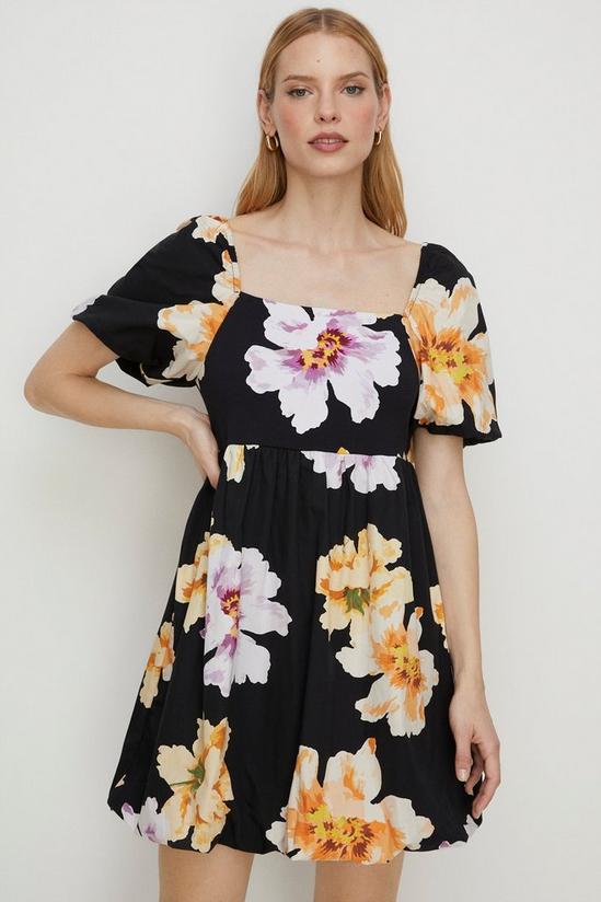 Oasis Floral Woven Mix Puff Sleeve Mini Dress 1