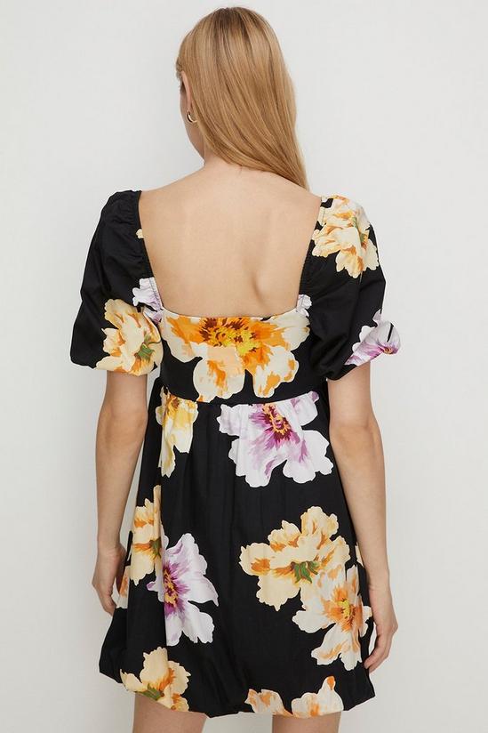 Oasis Floral Woven Mix Puff Sleeve Mini Dress 3