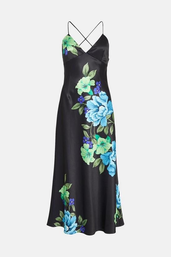Oasis Statement Floral Satin Bias Midi Dress 4