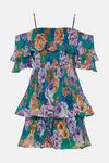 Oasis Bright Floral Pleated Ruffle Mini Dress thumbnail 4