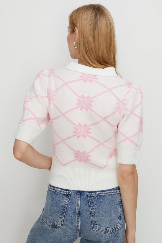 Oasis Floral Jacquard Polo Knit Top 3