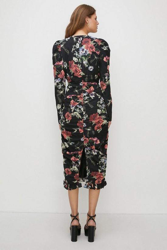 Oasis Petite Floral All Over Ruched Midi Dress 3