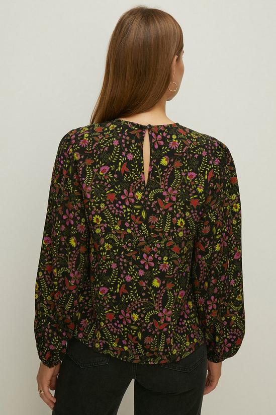 Oasis Paisley Floral Shirred Cuff Top 3