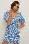 Oasis Petite Floral Jacquard Tie Back Mini Dress thumbnail 1