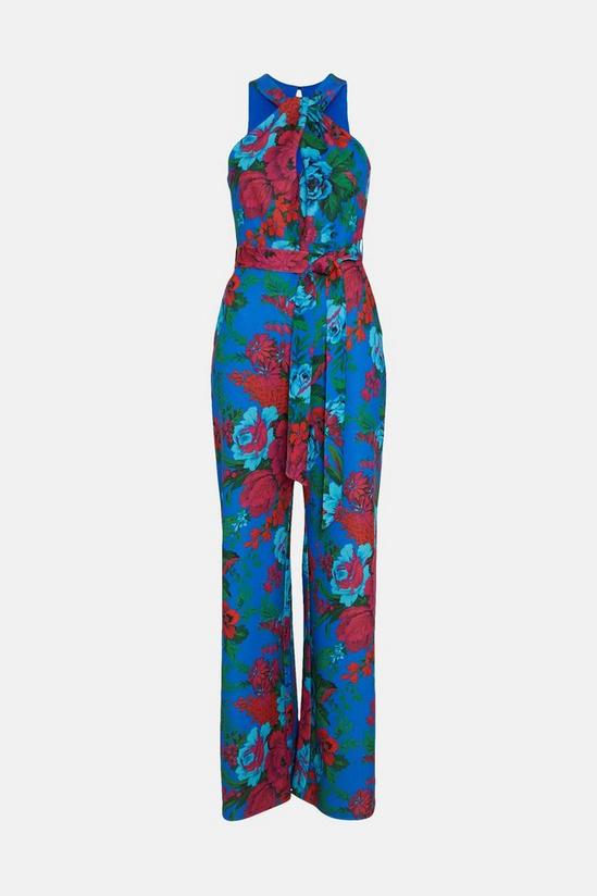 Oasis Knot Detail Bright Floral Scuba Jumpsuit 4