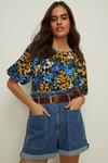Oasis Floral Crinkle Puff Sleeve Top thumbnail 1