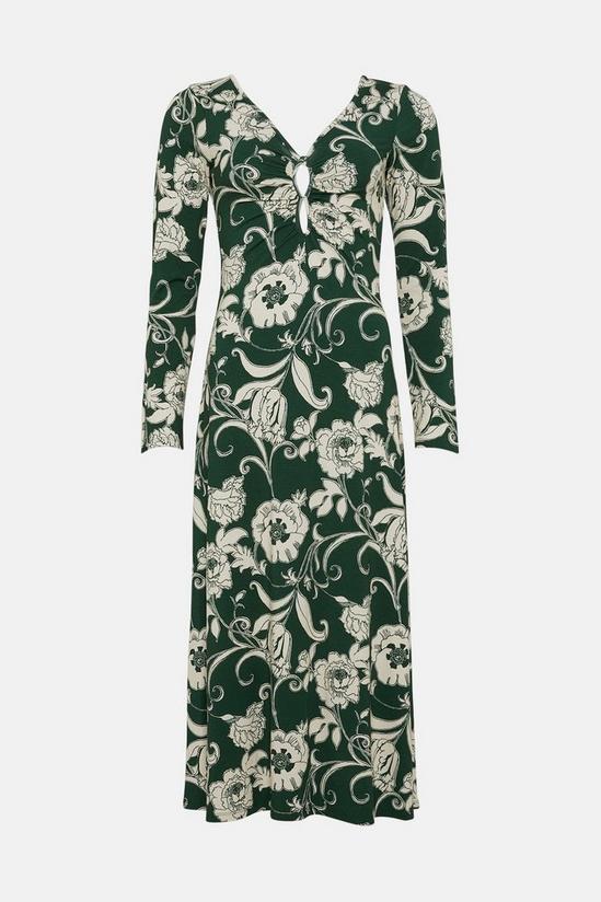 Oasis Floral Keyhole Front Midi Dress 4