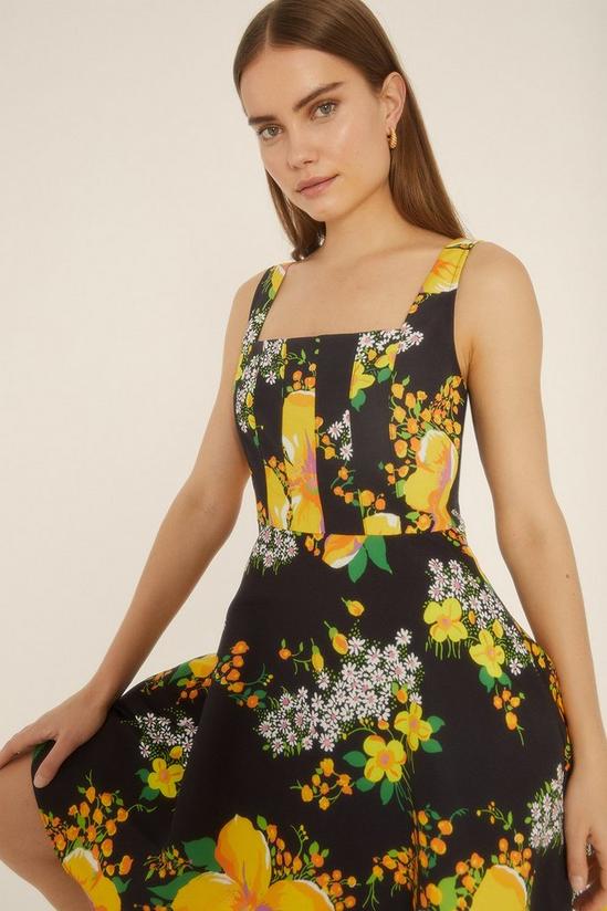 Oasis Large Floral Bodice Pleat Mini Dress 2