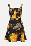 Oasis Large Floral Bodice Pleat Mini Dress thumbnail 4