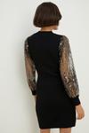 Oasis Blouson Sequin Sleeve Knitted Mini Dress thumbnail 3