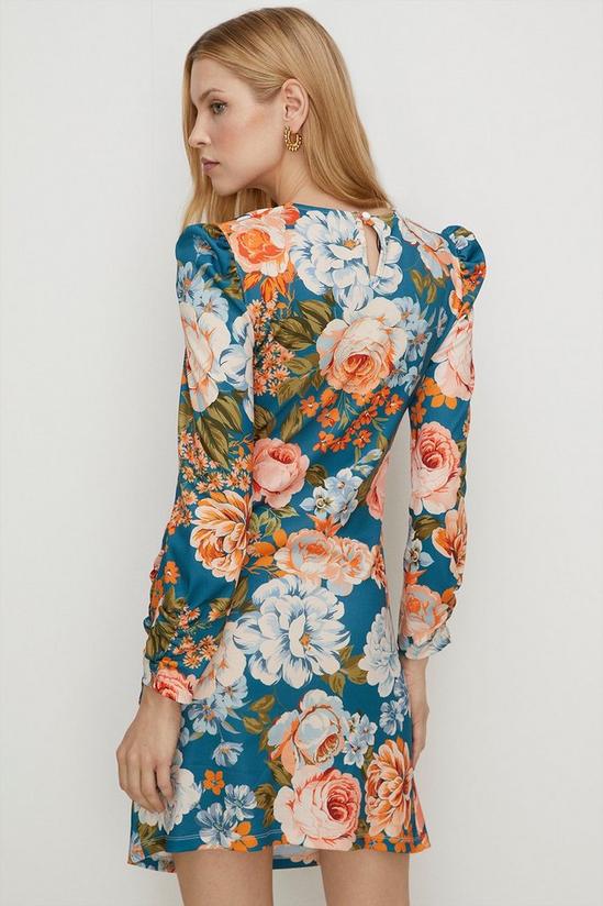 Oasis Tissue Crepe Floral Draped Split Mini Dress 3