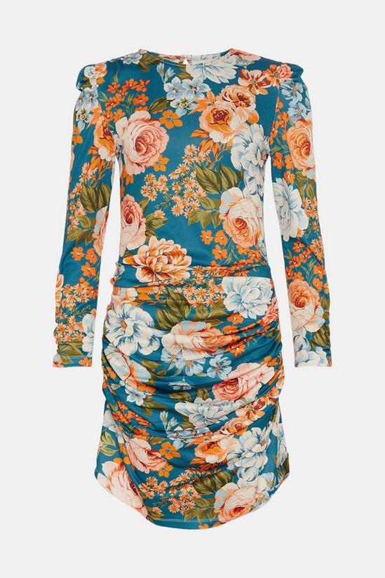 Oasis Tissue Crepe Floral Draped Split Mini Dress 4