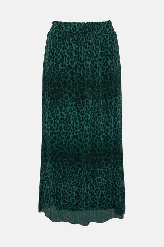 Oasis Leopard Plisse Midi Skirt 4
