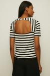 Oasis Stripe Clasp Back Cut Out Top thumbnail 3