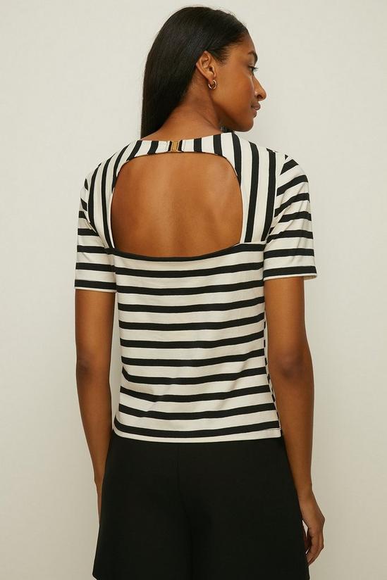 Oasis Stripe Clasp Back Cut Out Top 3