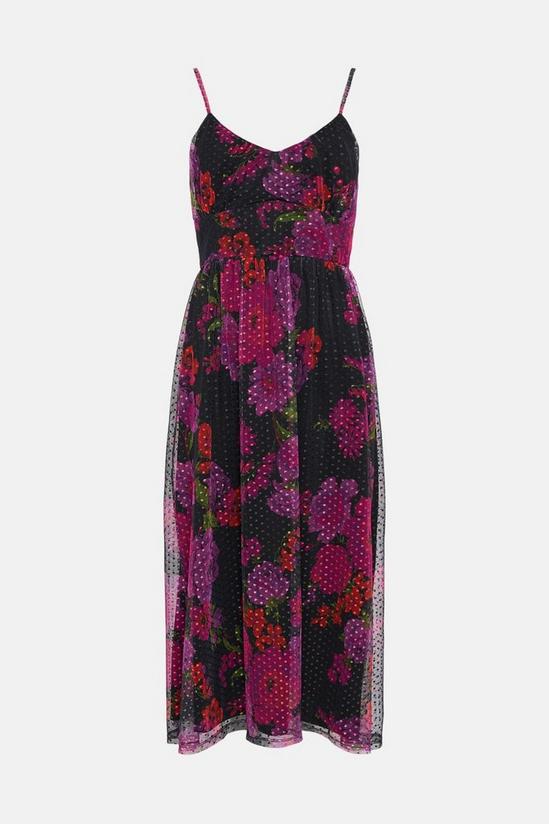 Oasis Floral Dobby Mesh Strappy Midi Dress 4