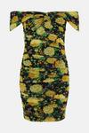 Oasis Floral Bardot Ruched Mesh Mini Dress thumbnail 4