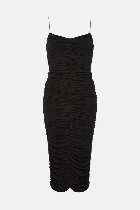 Oasis Strappy Ruched Mesh Bodycon Midi Dress 4