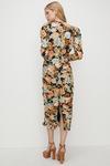 Oasis Petite Bold Floral All Over Ruched Midi Dress thumbnail 3
