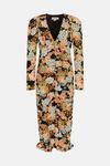 Oasis Petite Bold Floral All Over Ruched Midi Dress thumbnail 4