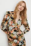 Oasis Bold Floral All Over Ruched Midi Dress thumbnail 2