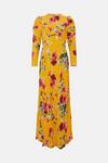 Oasis Ruched Long Sleeve Large Floral Midi Dress thumbnail 4