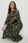 Oasis Plus Size Leafy Floral Belted Shirt Dress thumbnail 1