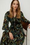 Oasis Leafy Floral Belted Midi Shirt Dress thumbnail 2