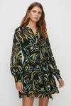 Oasis Leafy Floral Belted Mini Shirt Dress thumbnail 1