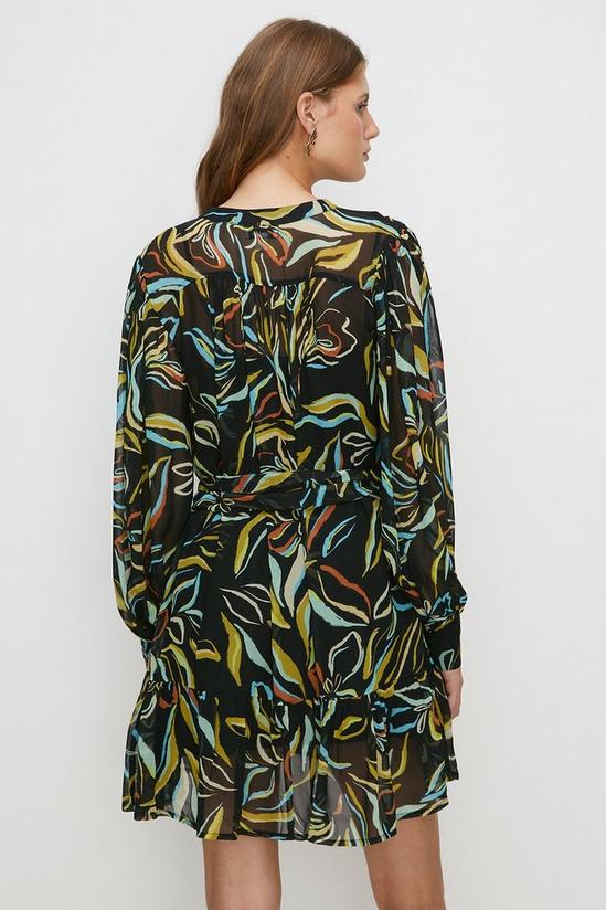 Oasis Leafy Floral Belted Mini Shirt Dress 3