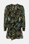 Oasis Leafy Floral Belted Mini Shirt Dress thumbnail 4