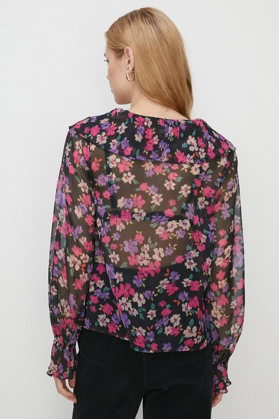 Oasis Pleated V Neck Floral Blouse 3