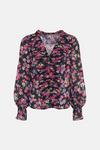 Oasis Pleated V Neck Floral Blouse thumbnail 4