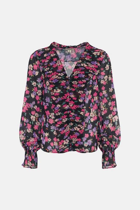 Oasis Pleated V Neck Floral Blouse 4